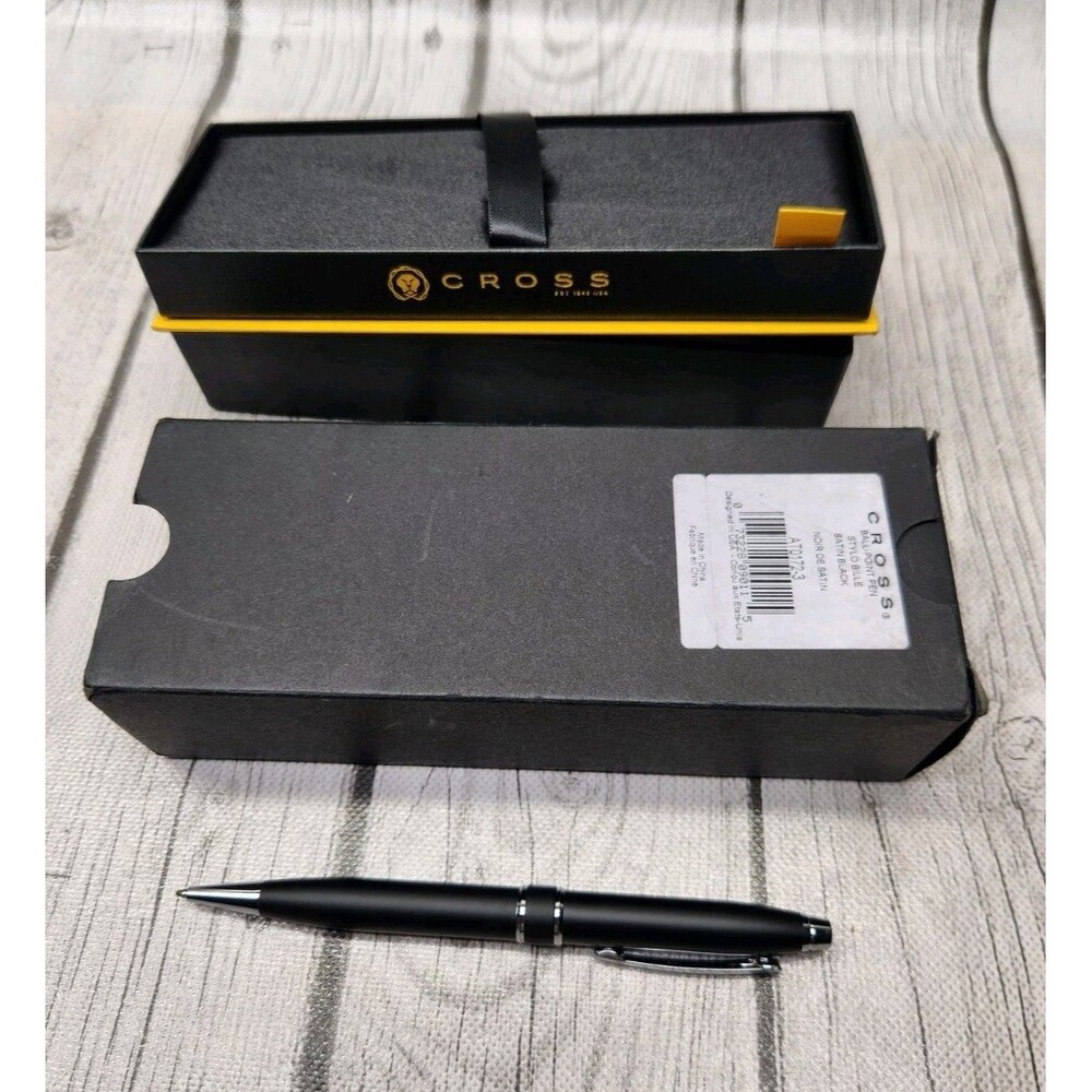 Cross Stratford Ballpoint Bille Pen Satin Black With Box
